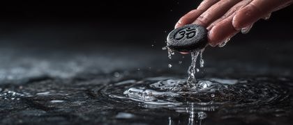 Капля воды медленно стекает с пальца