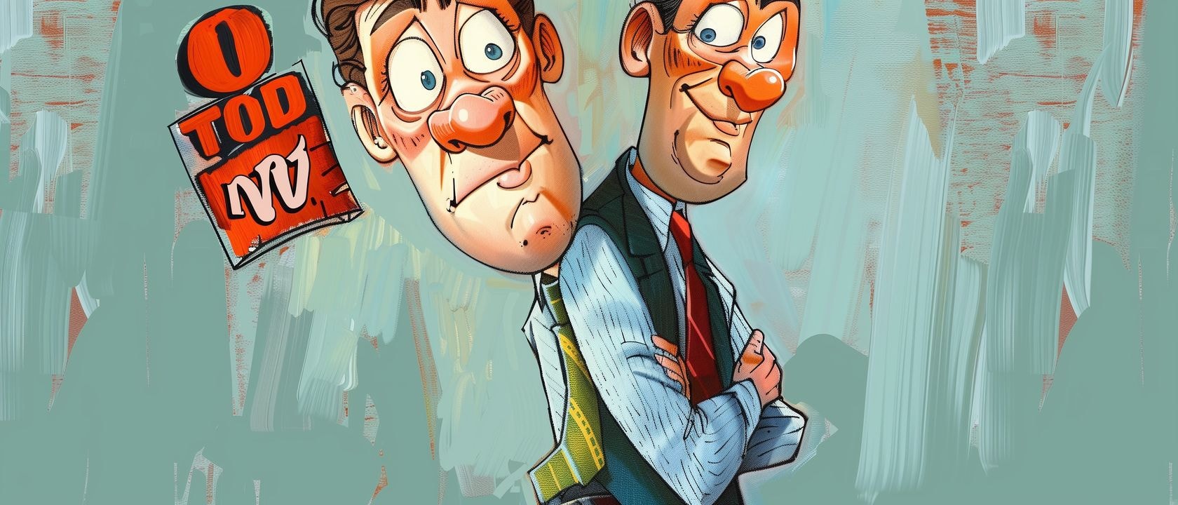 Два персонажа, которые олицетворяют уверенность и самоуважение Эта карикатура символизирует ситуацию, когда человек знает себе цену.